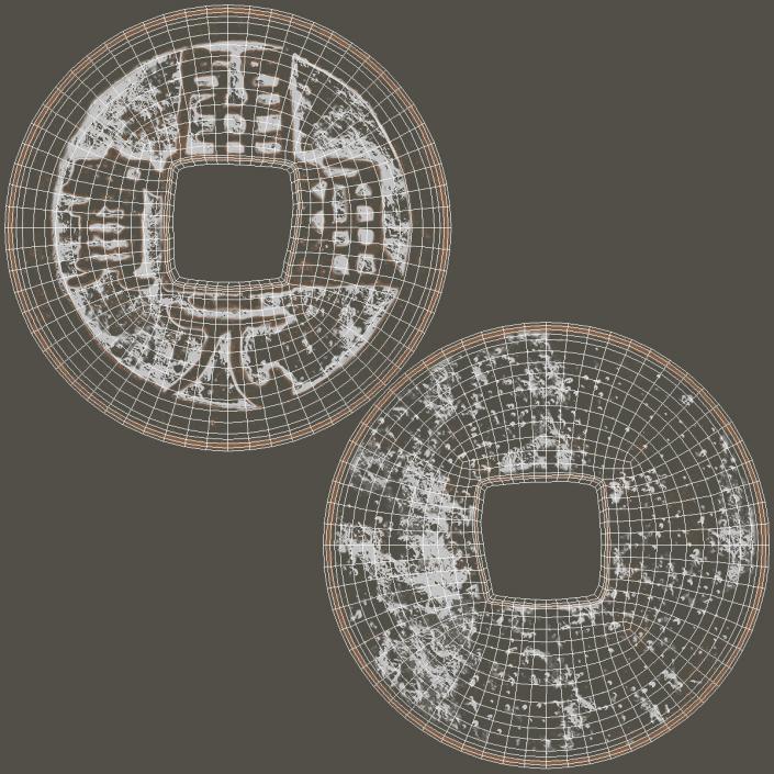 3D model Chinese Coin Dynasty Kai Yuan Tong Bao Copper