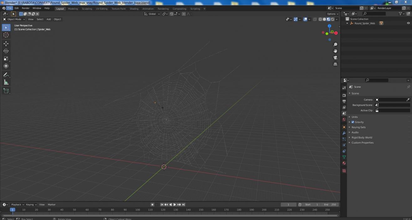 3D Round Spider Web 2 model