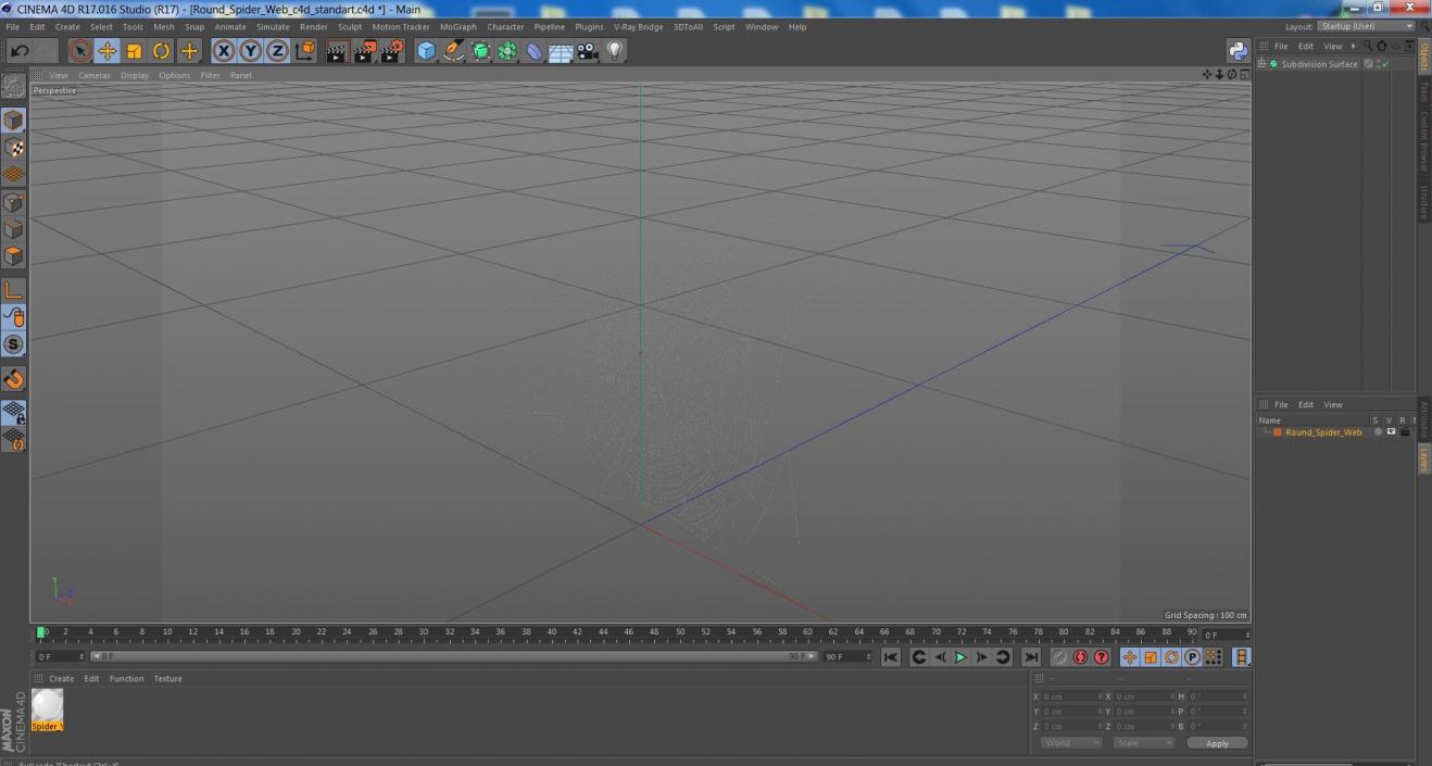3D Round Spider Web 2 model