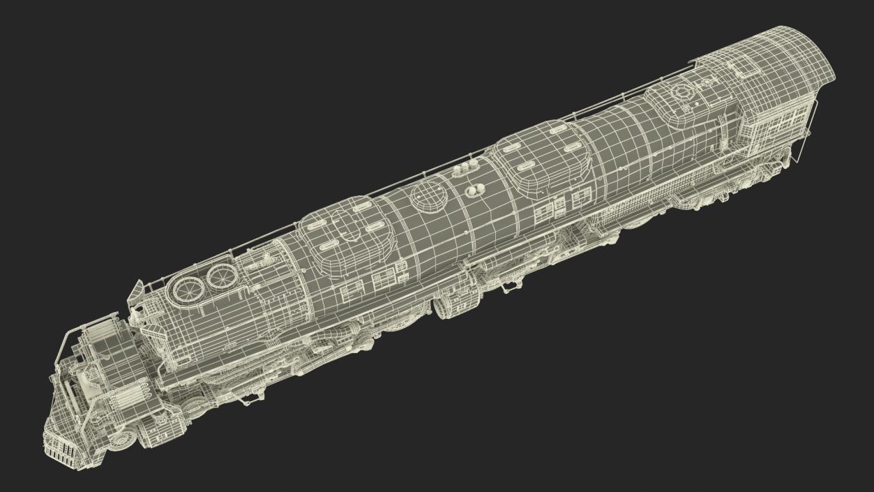 3D model Locomotive Big Boy with Trailed Tender 2