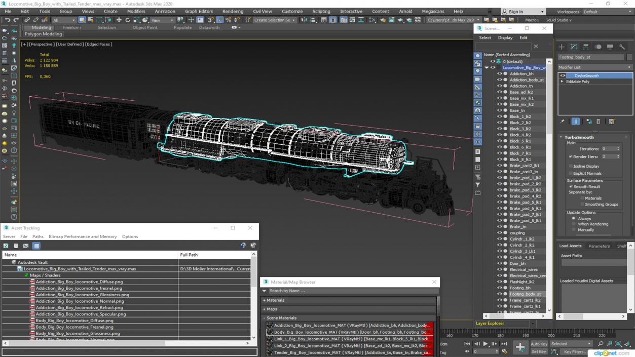 3D model Locomotive Big Boy with Trailed Tender 2