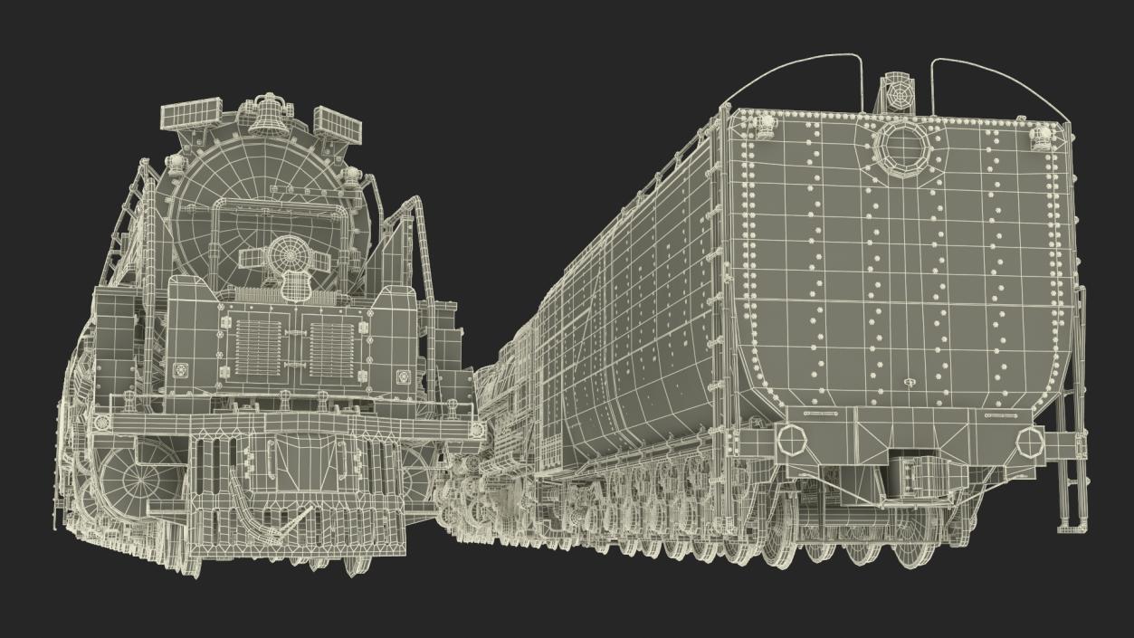 3D model Locomotive Big Boy with Trailed Tender 2