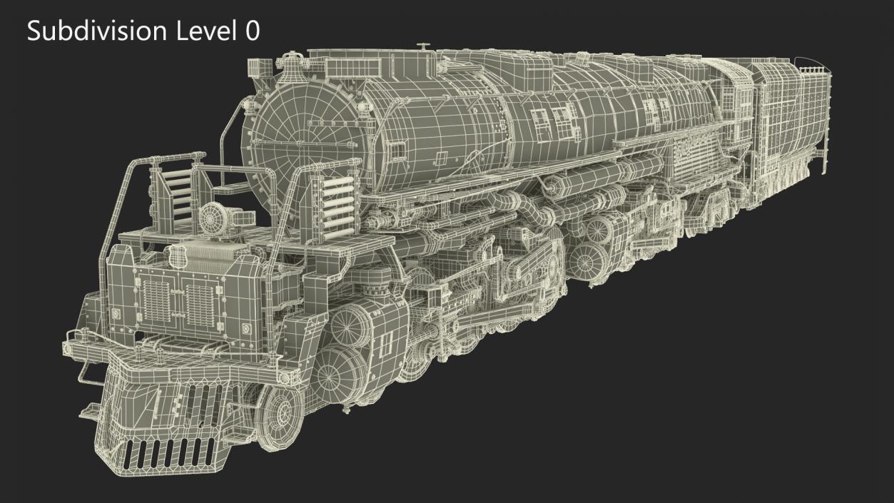 3D model Locomotive Big Boy with Trailed Tender 2