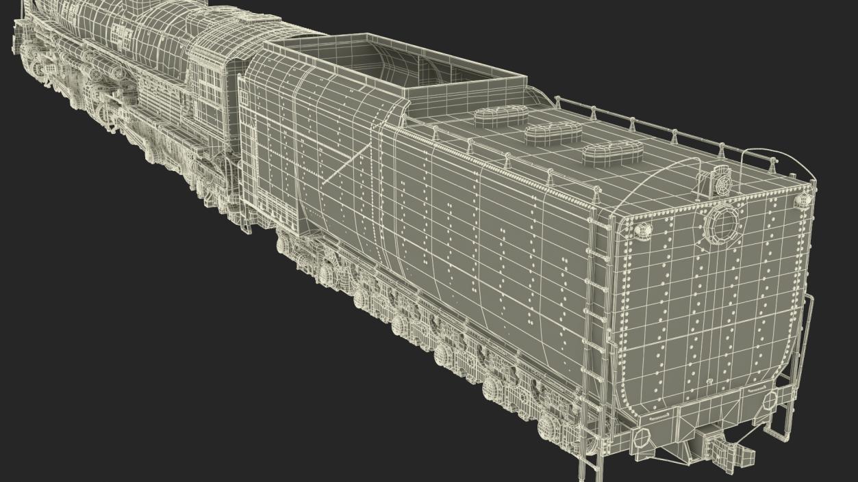 3D model Locomotive Big Boy with Trailed Tender 2