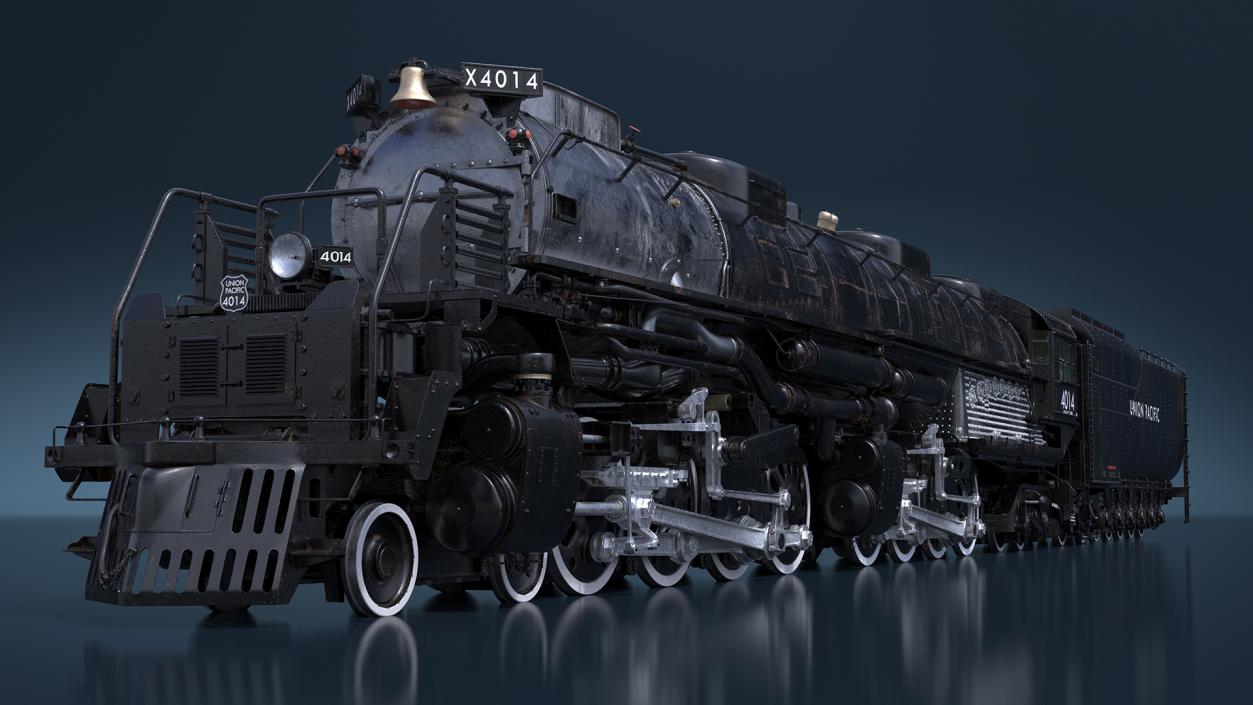 3D model Locomotive Big Boy with Trailed Tender 2