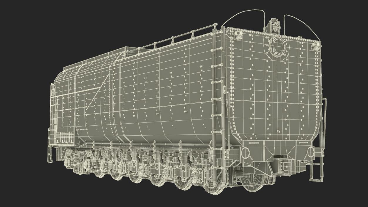 3D model Locomotive Big Boy with Trailed Tender 2