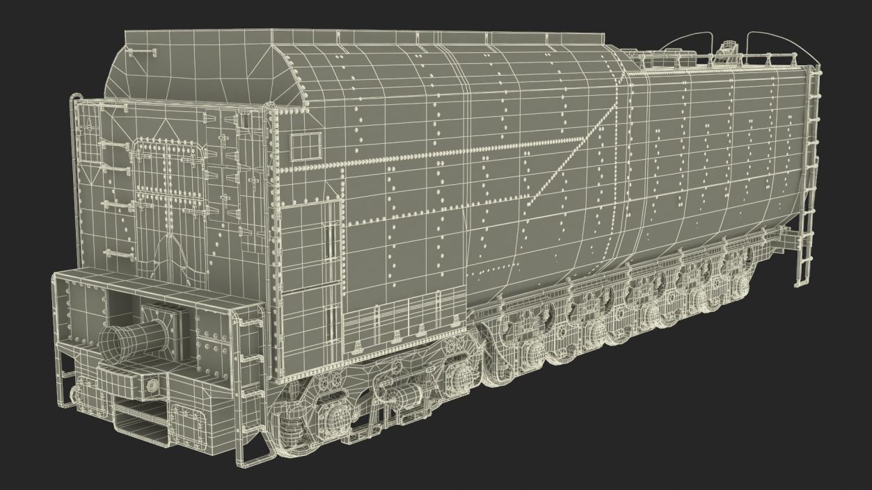 3D model Locomotive Big Boy with Trailed Tender 2