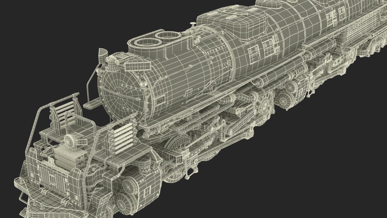 3D model Locomotive Big Boy with Trailed Tender 2