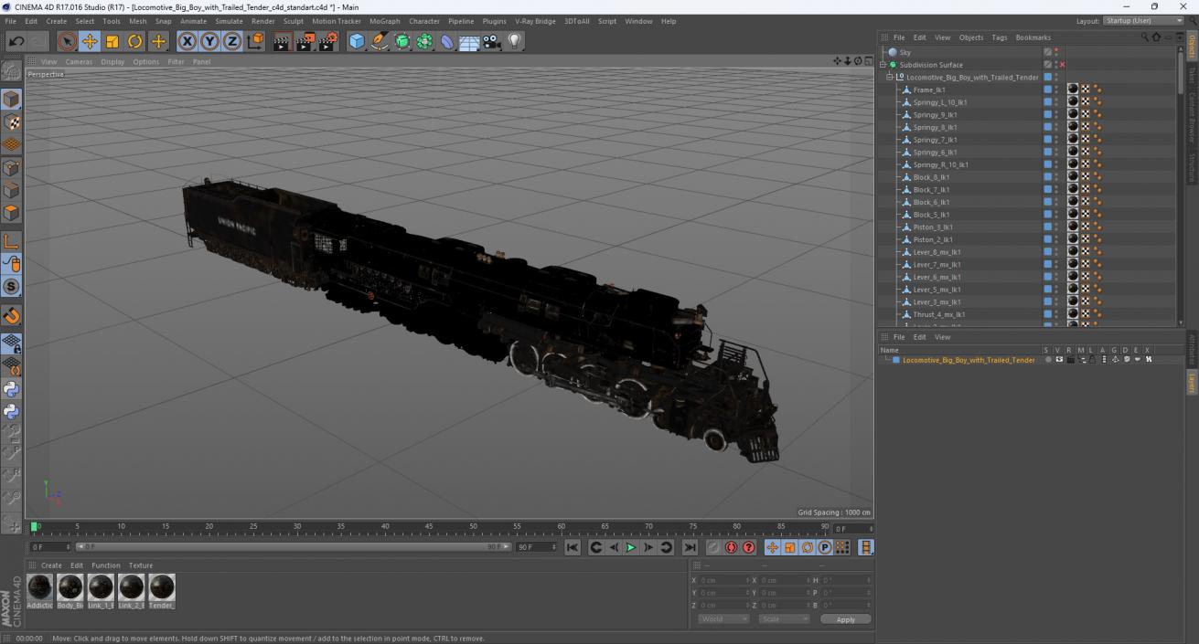 3D model Locomotive Big Boy with Trailed Tender 2