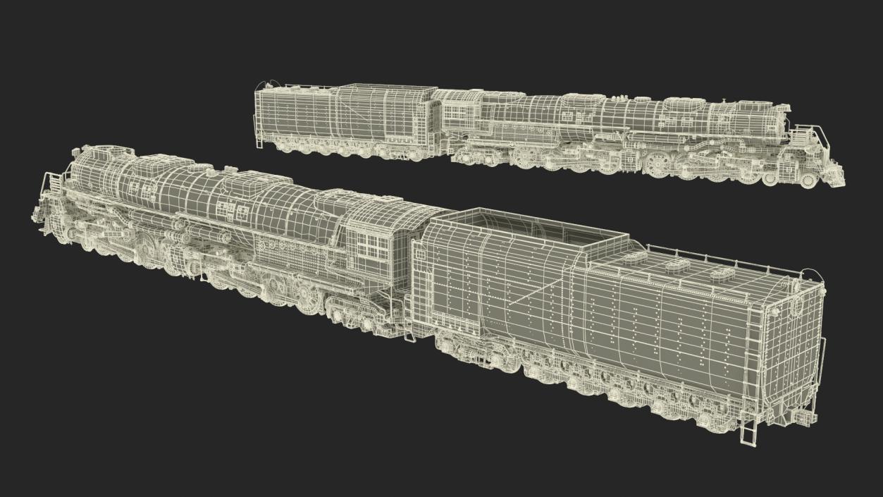 3D model Locomotive Big Boy with Trailed Tender 2