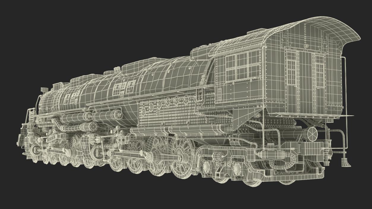 3D model Locomotive Big Boy with Trailed Tender 2