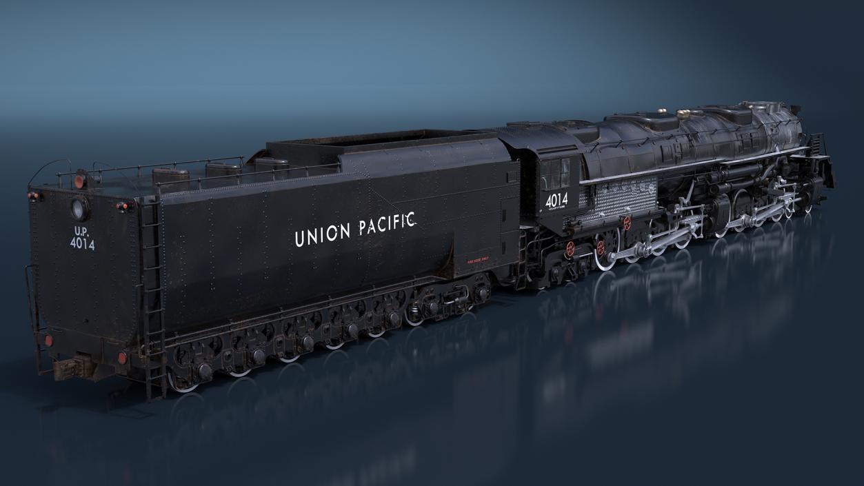 3D model Locomotive Big Boy with Trailed Tender 2