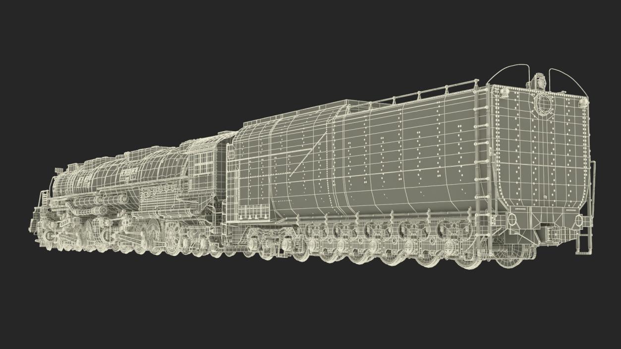 3D model Locomotive Big Boy with Trailed Tender 2