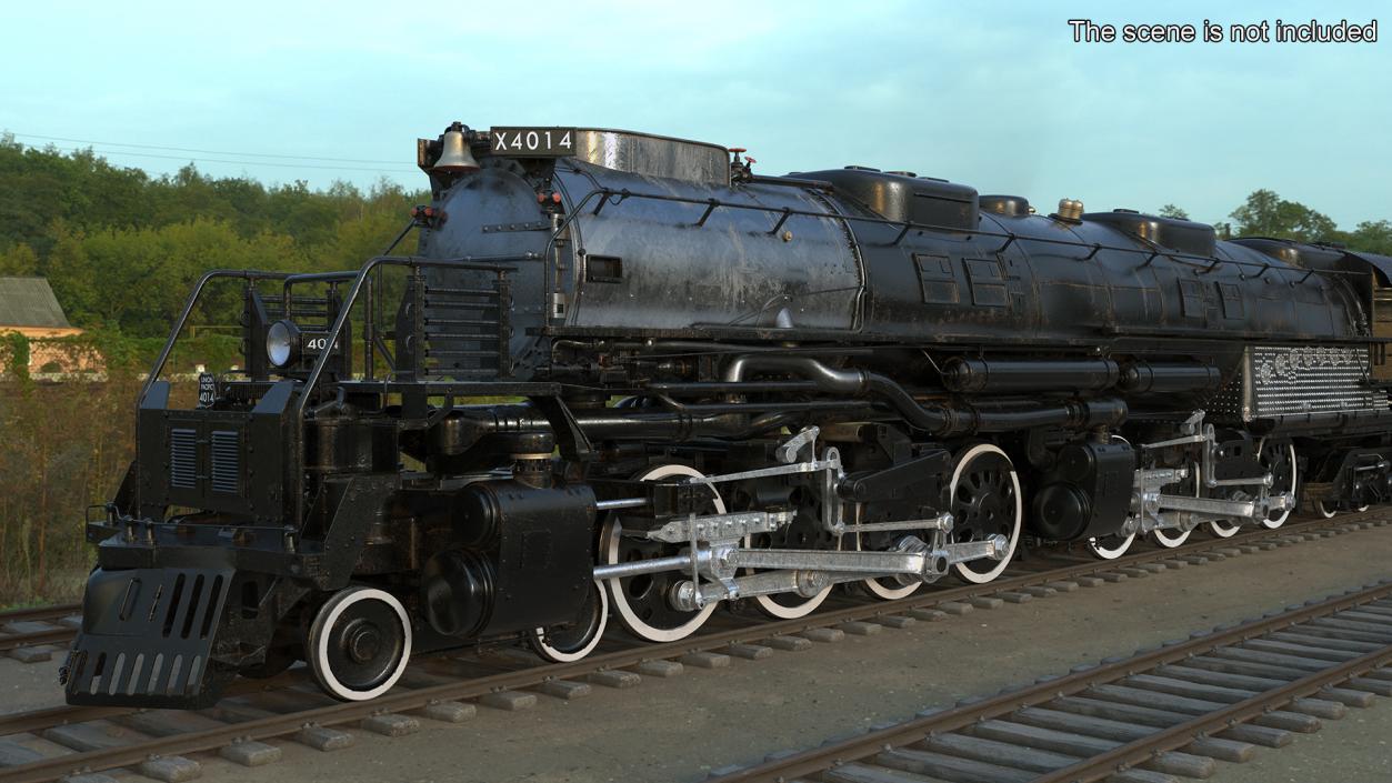 3D model Locomotive Big Boy with Trailed Tender 2