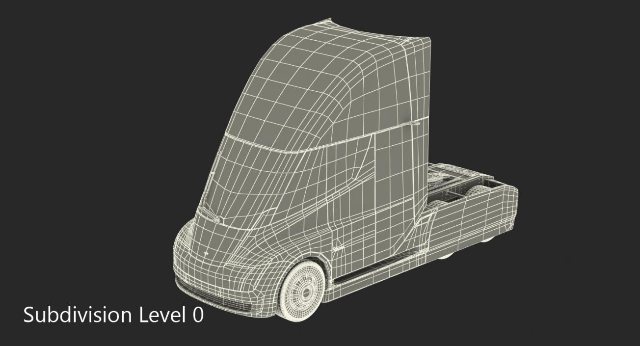 3D Tesla Semi Truck Rigged model