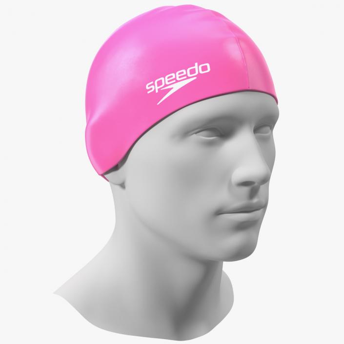 3D Speedo Pink Swim Cap on Mannequin model