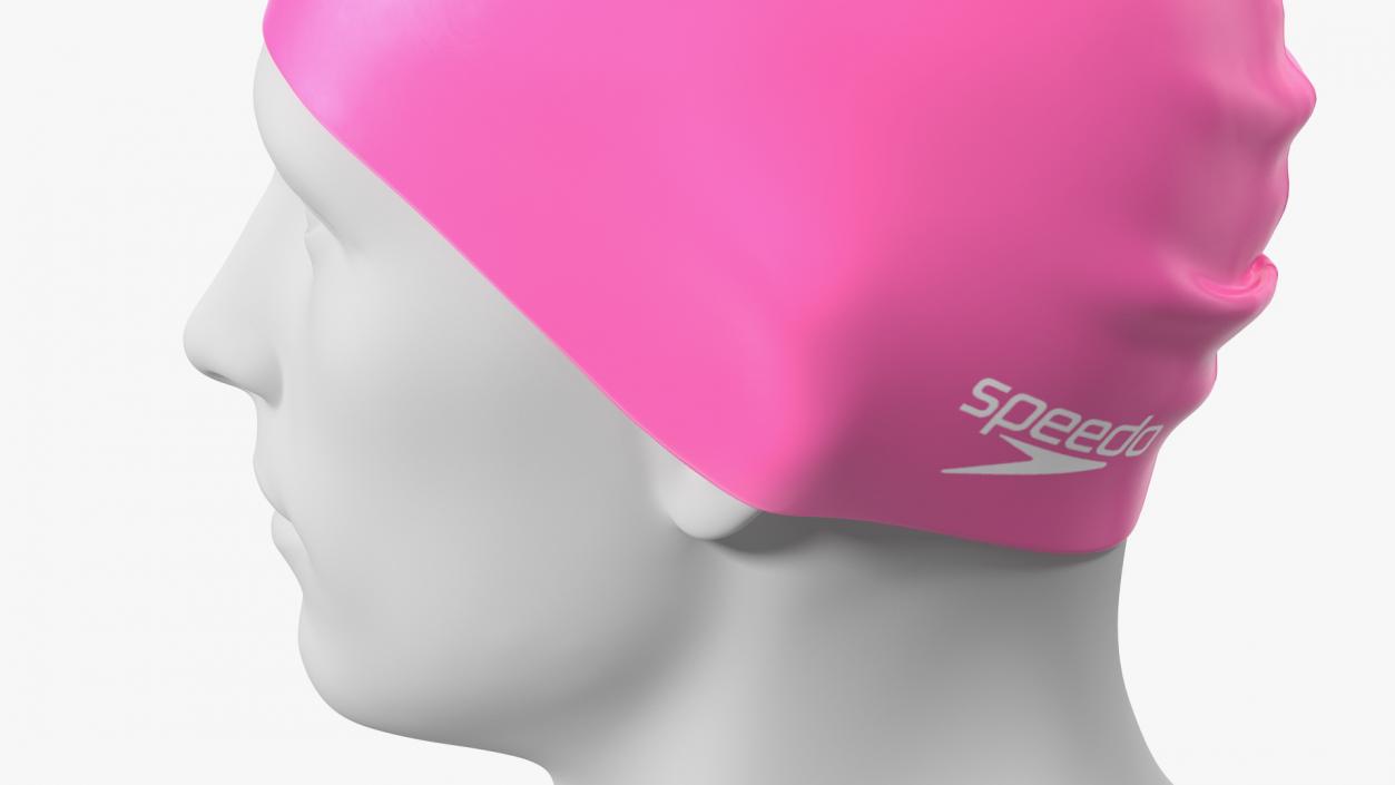 3D Speedo Pink Swim Cap on Mannequin model