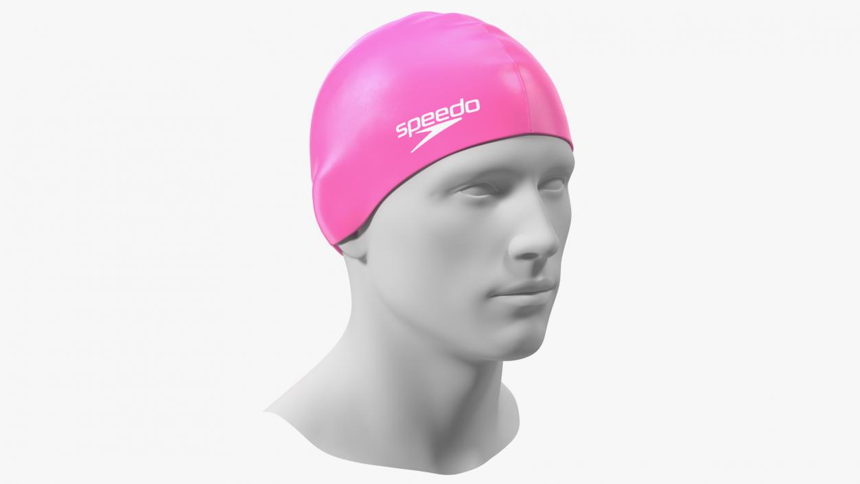 3D Speedo Pink Swim Cap on Mannequin model