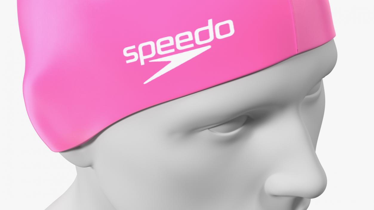 3D Speedo Pink Swim Cap on Mannequin model