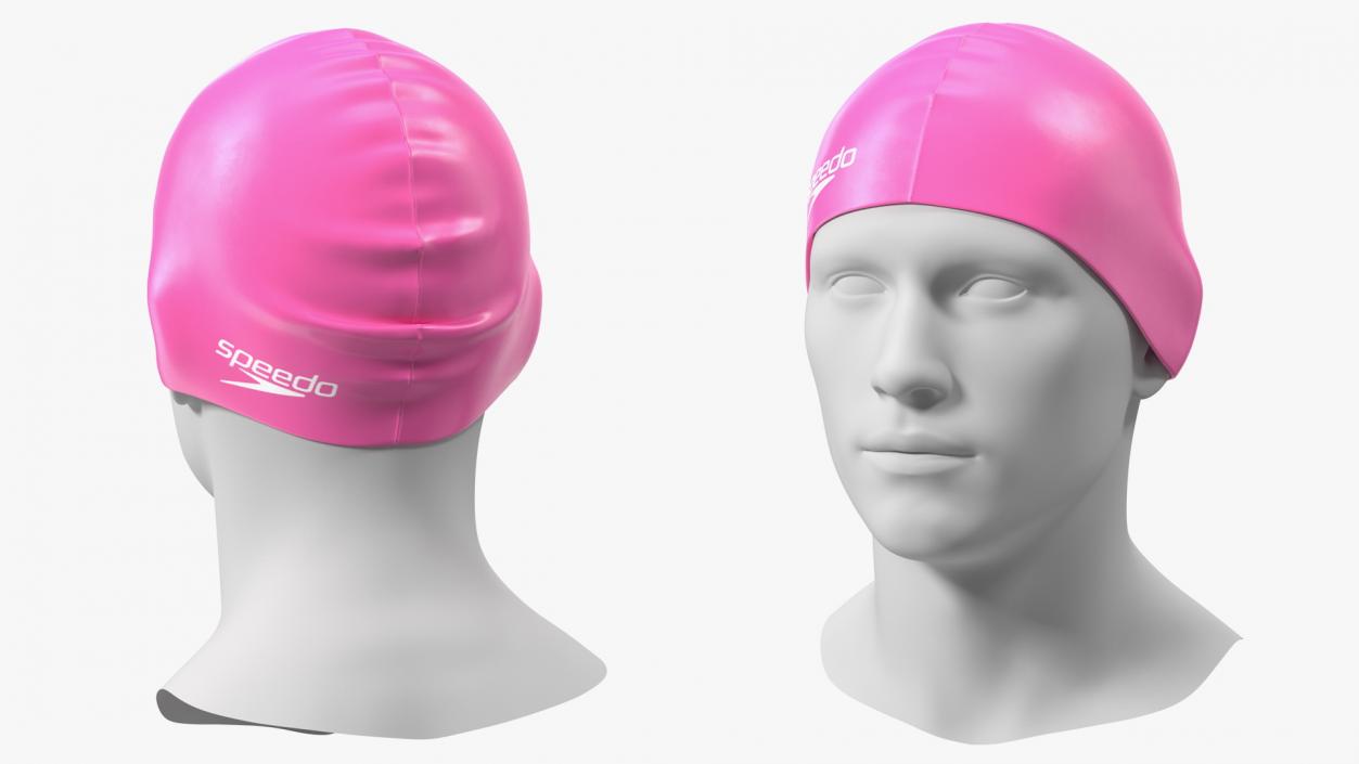 3D Speedo Pink Swim Cap on Mannequin model