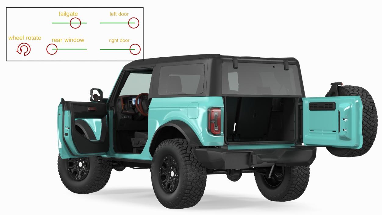 3D Two Door 4X4 SUV Rigged model