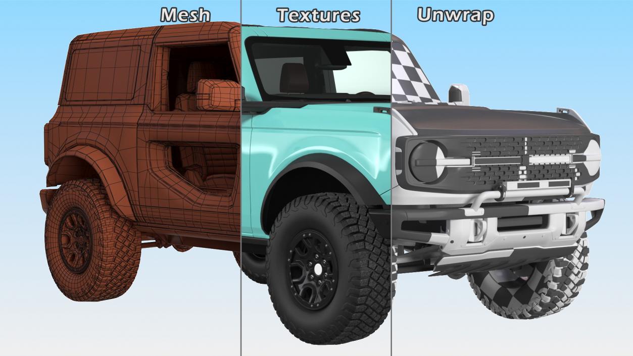 3D Two Door 4X4 SUV Rigged model