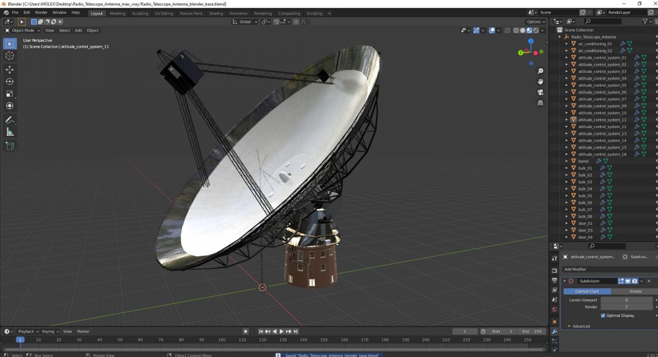 3D Radio Telescope Antenna model