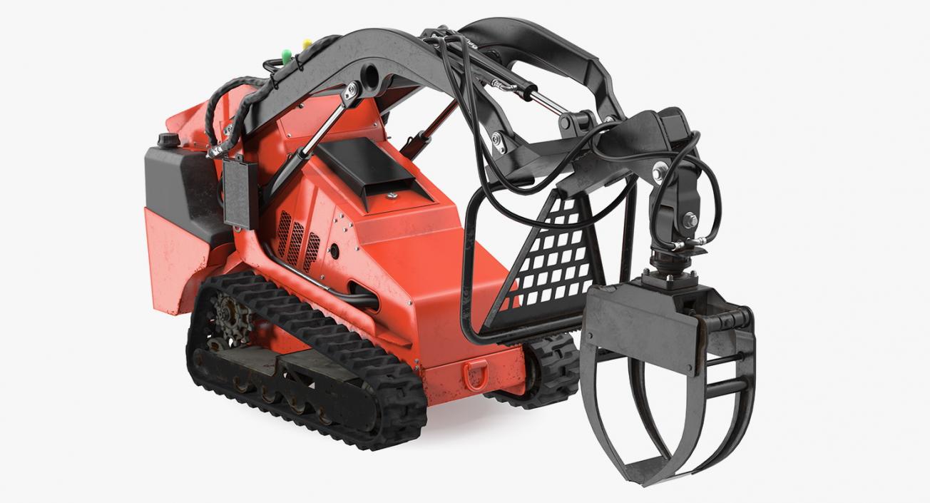 3D model Mini Skid Steer with Grapple Rigged