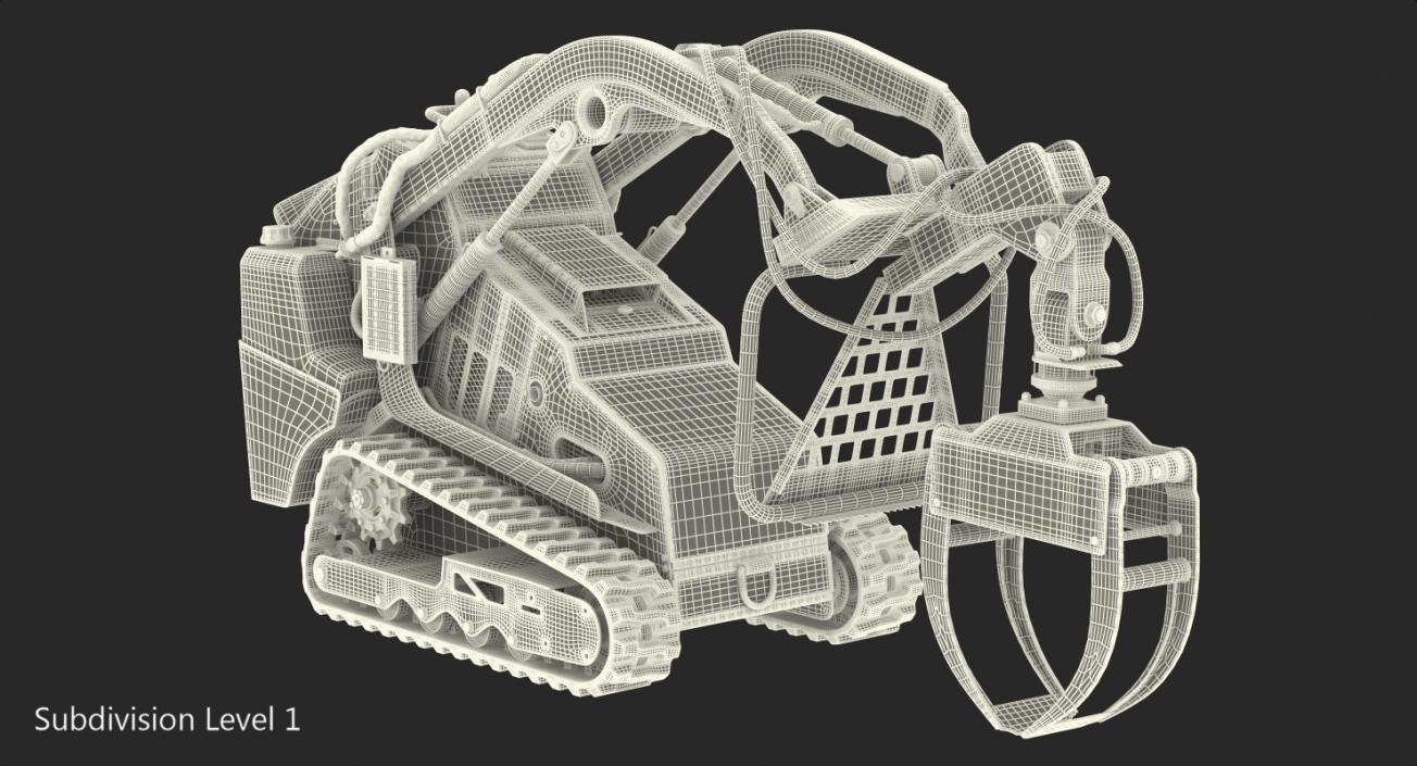 3D model Mini Skid Steer with Grapple Rigged