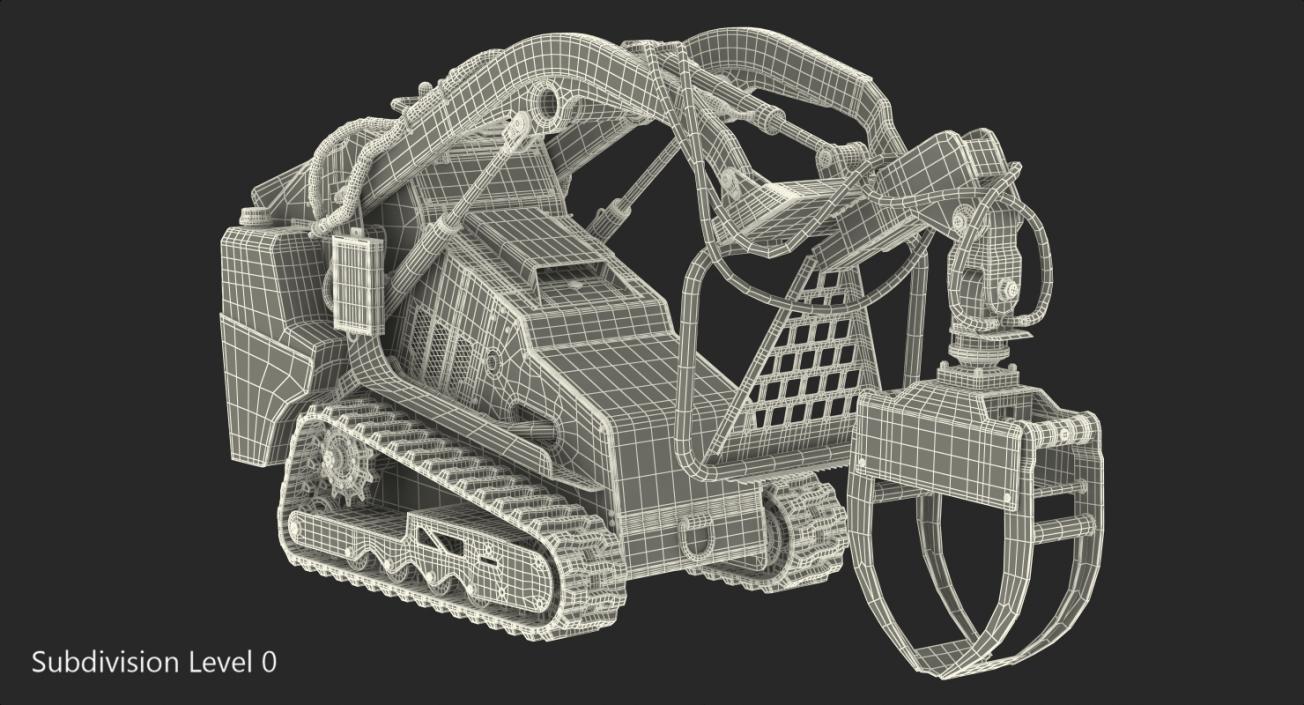 3D model Mini Skid Steer with Grapple Rigged