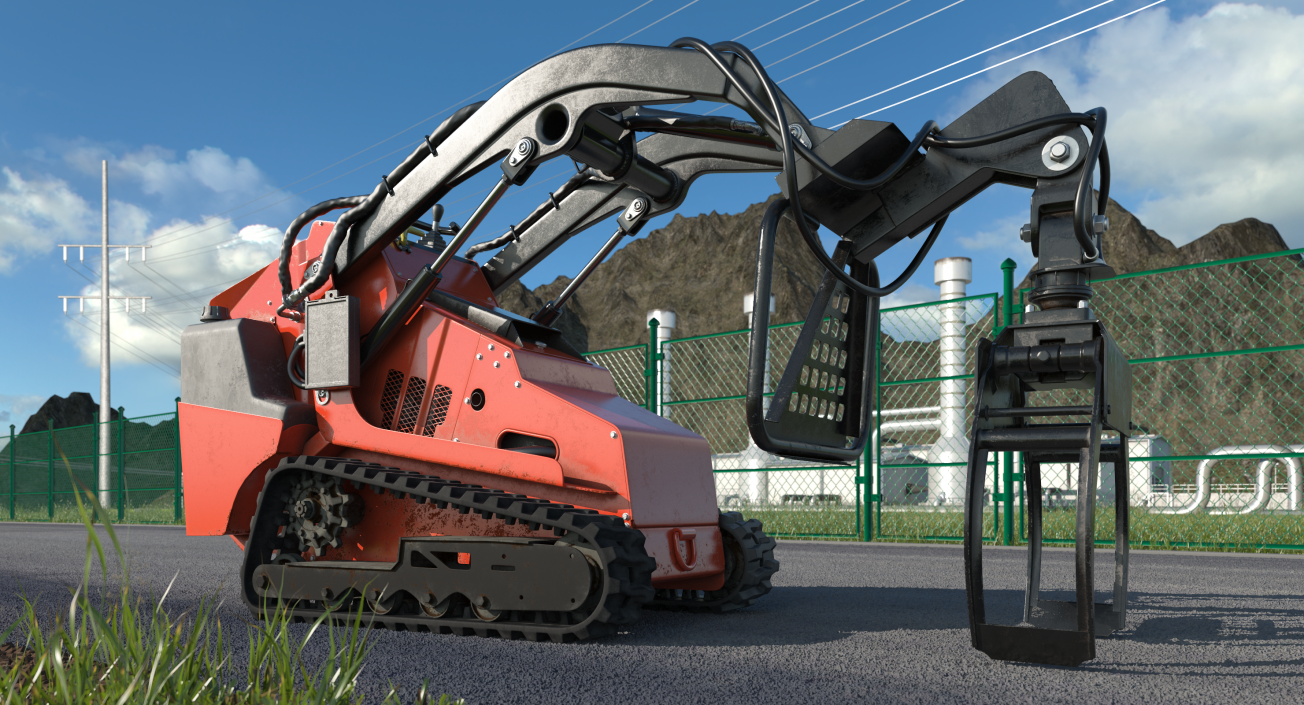 3D model Mini Skid Steer with Grapple Rigged