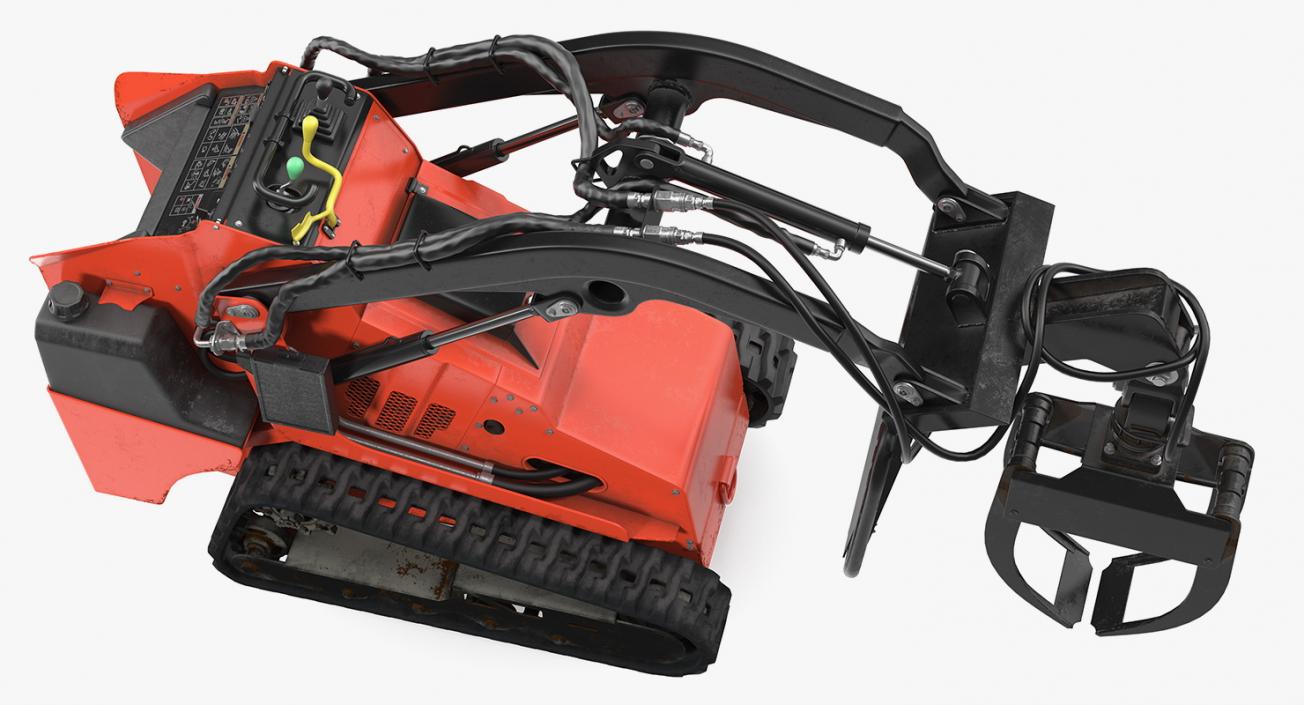 3D model Mini Skid Steer with Grapple Rigged