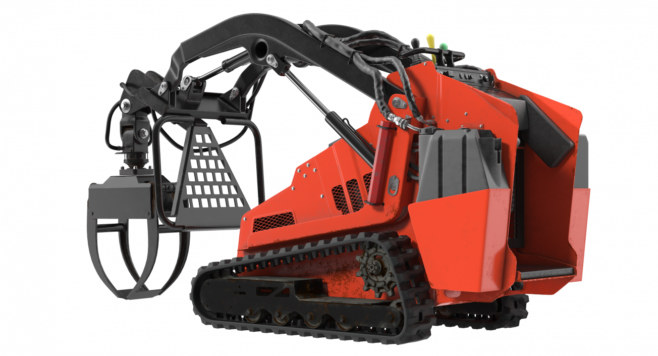 3D model Mini Skid Steer with Grapple Rigged