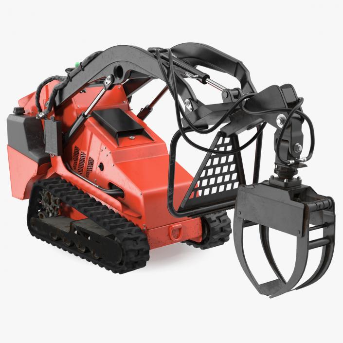 3D model Mini Skid Steer with Grapple Rigged