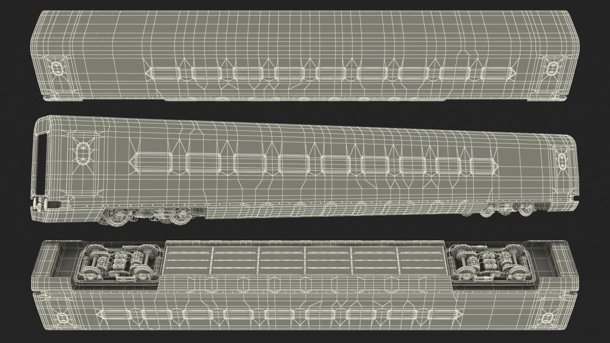 CR400 Fuxing Train Wagon 3D model