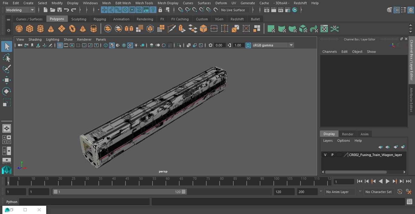 CR400 Fuxing Train Wagon 3D model