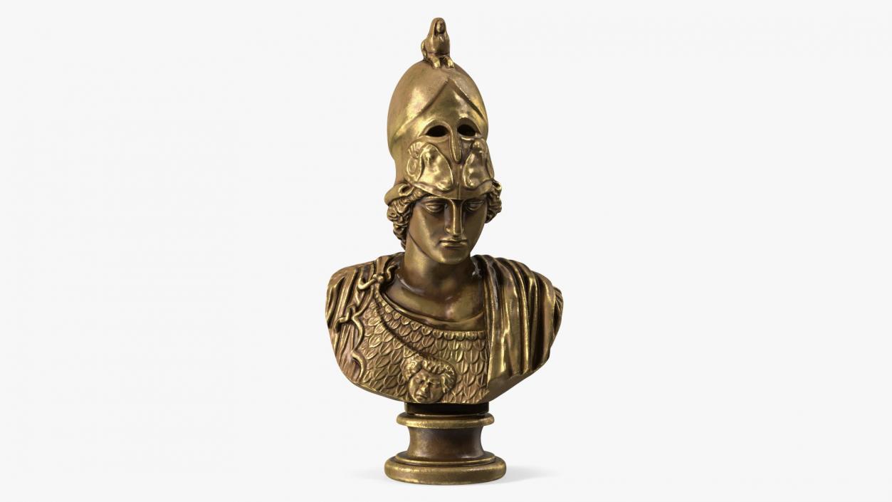 3D Head Sculpture Goddess Athena Bronze