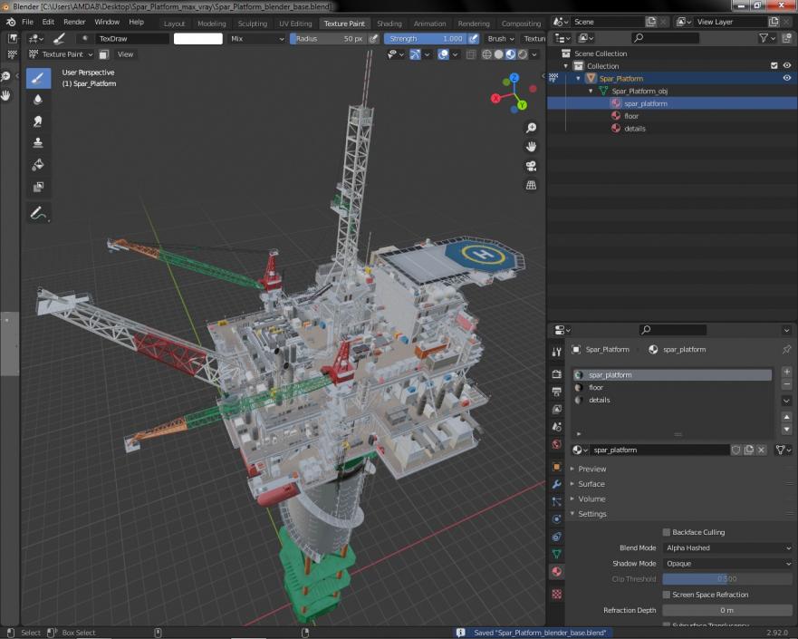 3D Spar Platform model