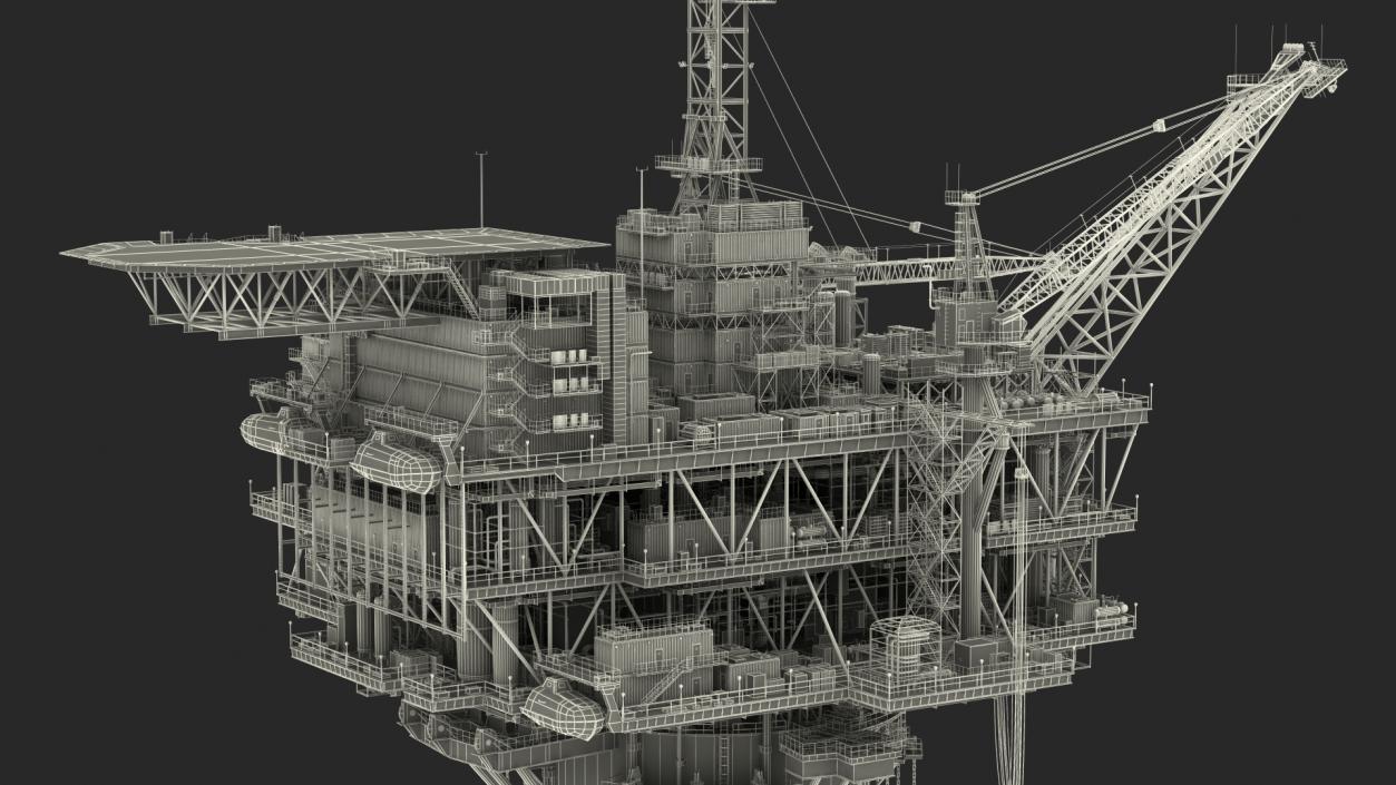 3D Spar Platform model