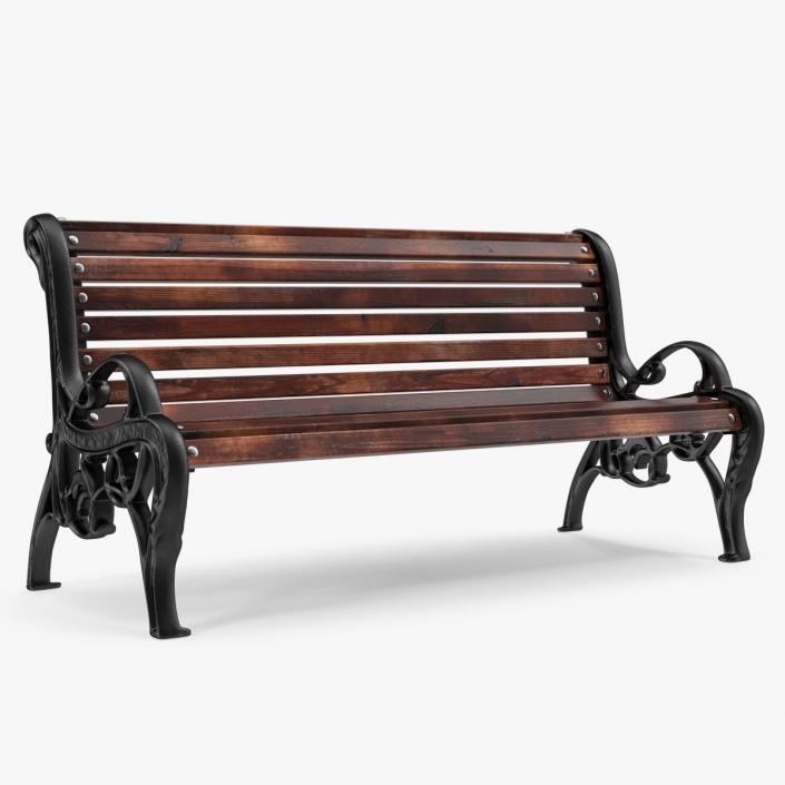 3D Antique Park Bench model