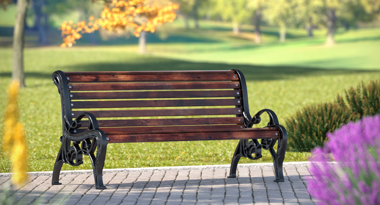 3D Antique Park Bench model