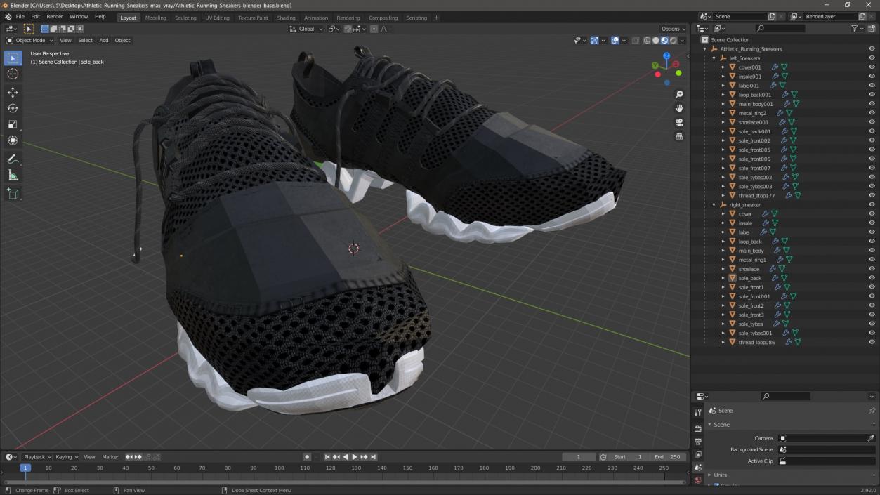 3D model Athletic Running Sneakers