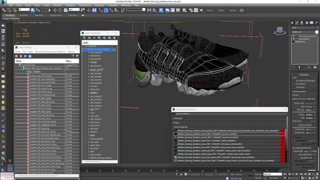 3D model Athletic Running Sneakers