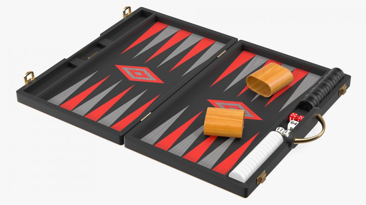 3D Folded Backgammon Board Game Case model