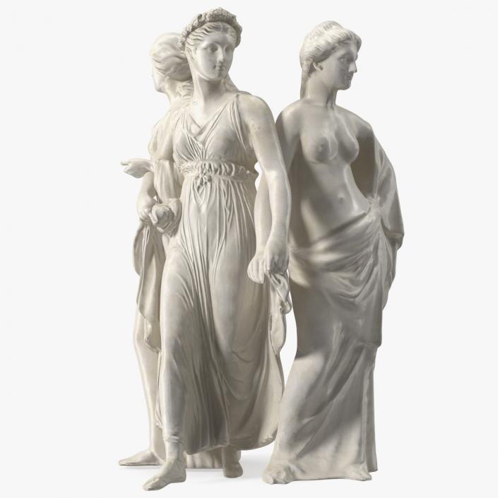 Three Nymphs Statue 3D model