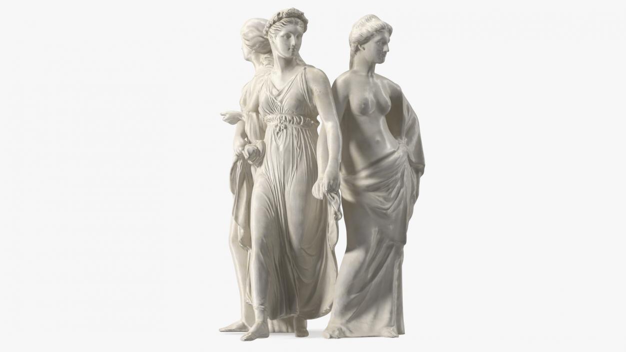 Three Nymphs Statue 3D model