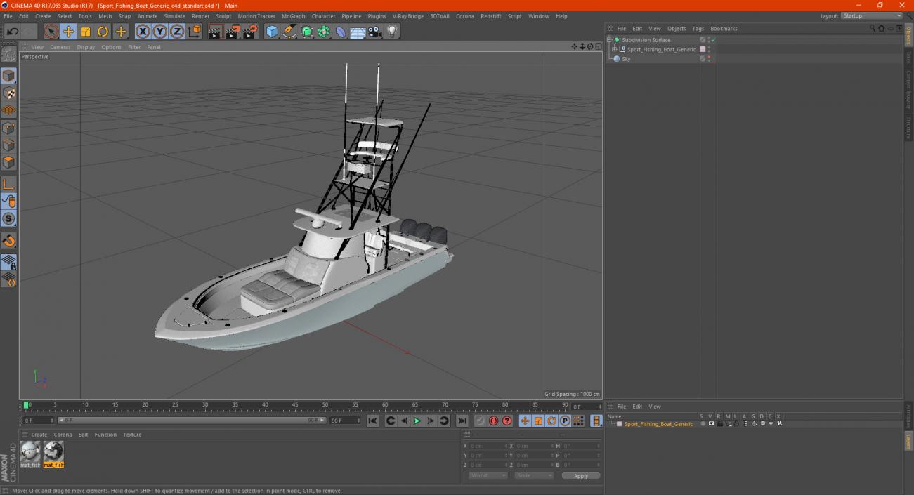 3D Sport Fishing Boat Generic