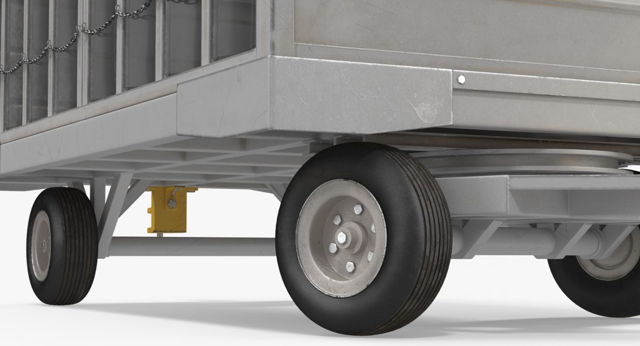 3D model Airport Closed Baggage Trailer