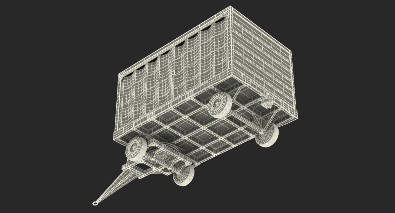 3D model Airport Closed Baggage Trailer