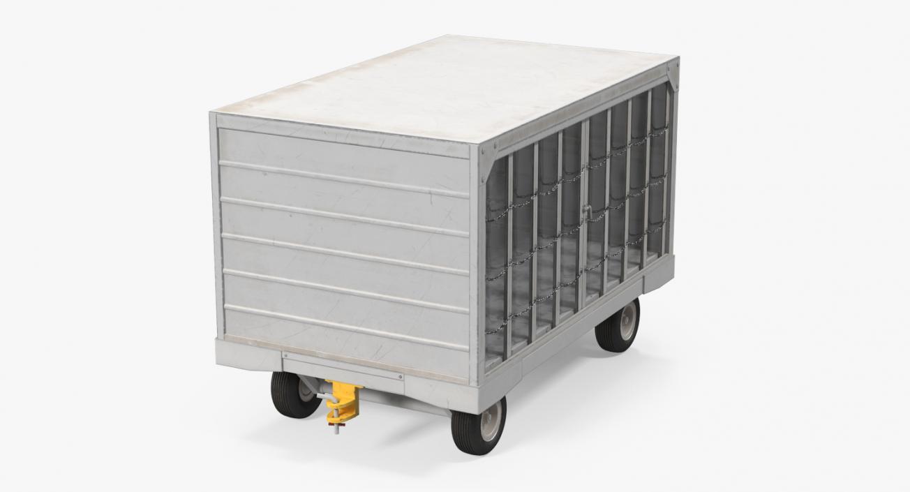 3D model Airport Closed Baggage Trailer